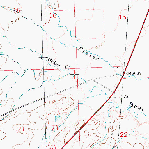 Topographic Map of 25N26E22BBBB01 Well, MT