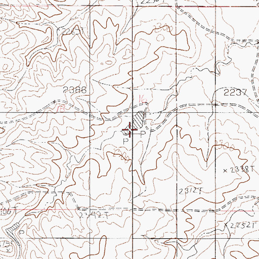 Topographic Map of 25N53E16DABC01 Well, MT