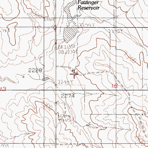 Topographic Map of 25N52E18BCDA01 Well, MT