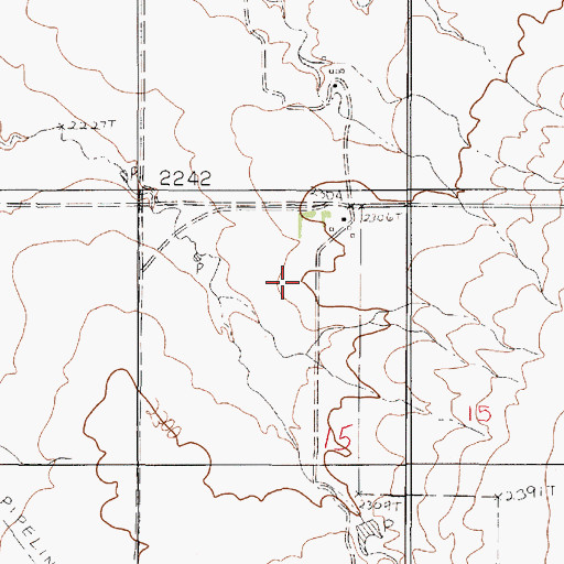 Topographic Map of 25N49E15BA__01 Well, MT