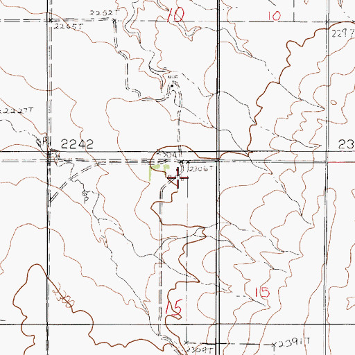 Topographic Map of 25N49E15BAAA01 Well, MT