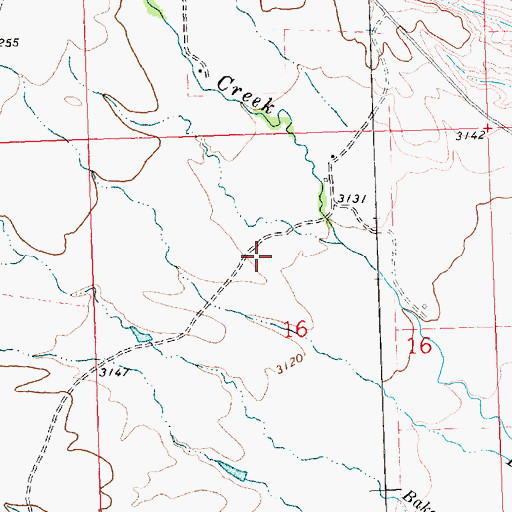 Topographic Map of 25N26E16BDA_01 Well, MT