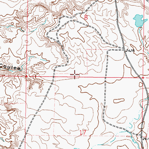 Topographic Map of 25N44E08CDDC01 Well, MT