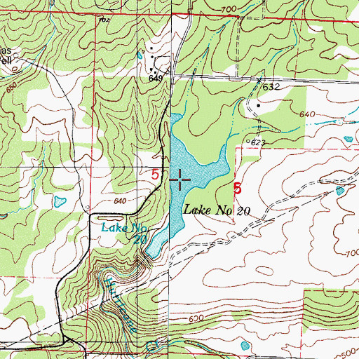 Topographic Map of Lake Number 20, AR