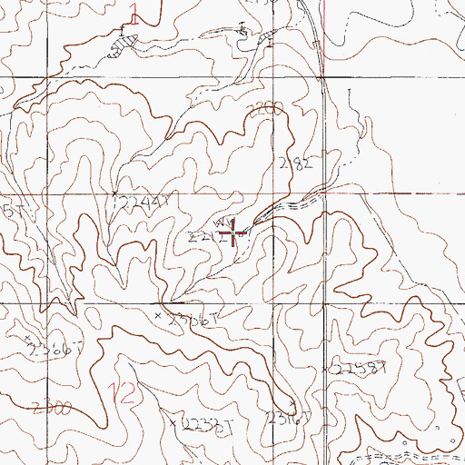 Topographic Map of 25N54E12AABC01 Well, MT