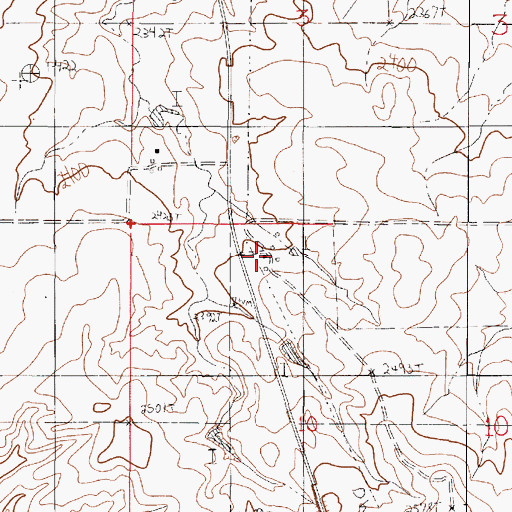 Topographic Map of 25N48E10BABD01 Well, MT