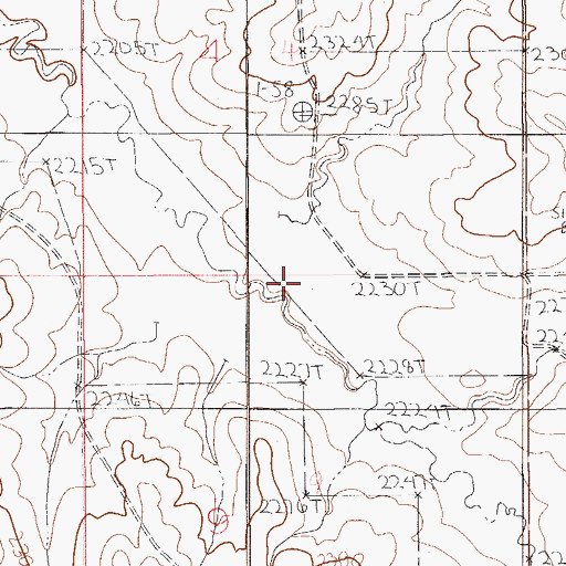 Topographic Map of 25N55E09BAAA01 Well, MT