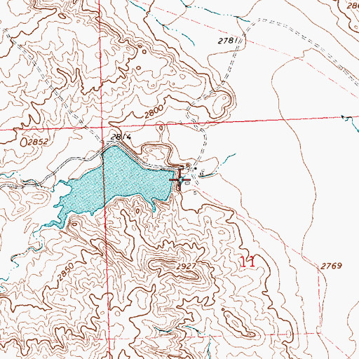Topographic Map of 25N27E11BBD_01 Well, MT