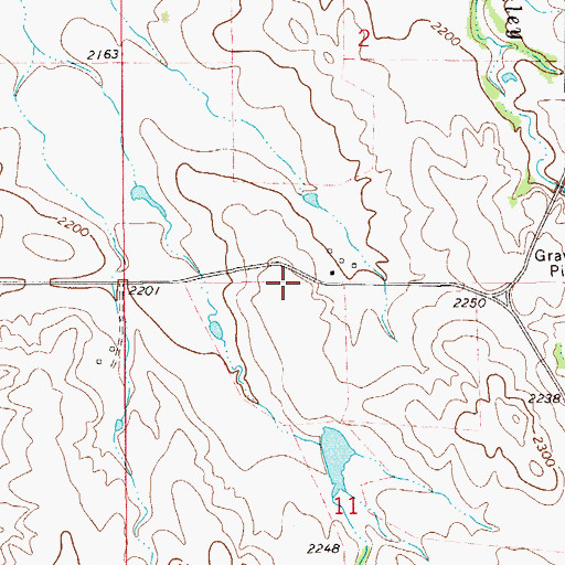 Topographic Map of 25N56E11BAAB01 Well, MT