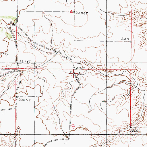 Topographic Map of 25N45E09ABBB01 Well, MT