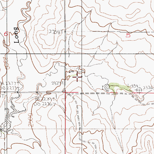 Topographic Map of 25N52E05CCAC01 Well, MT
