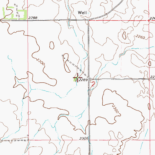 Topographic Map of 25N57E02BDDC01 Well, MT