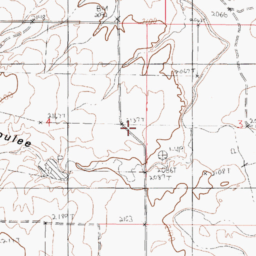 Topographic Map of 25N47E04DAAB01 Well, MT