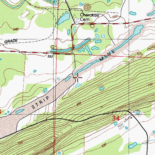 Topographic Map of Number 3 Mine, AR
