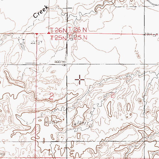 Topographic Map of 25N46E02BD__01 Well, MT