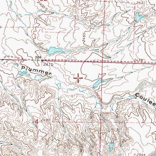 Topographic Map of 25N32E04AA__01 Well, MT