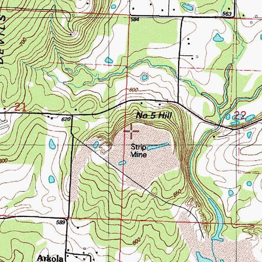Topographic Map of Number 5 Hill, AR