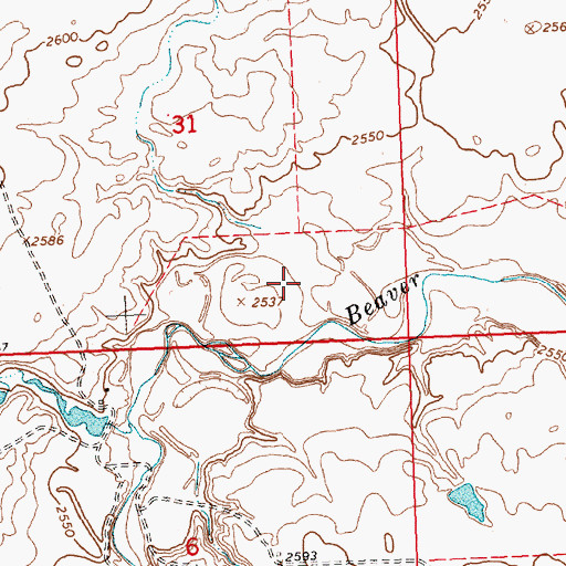 Topographic Map of 26N29E31D___01 Well, MT
