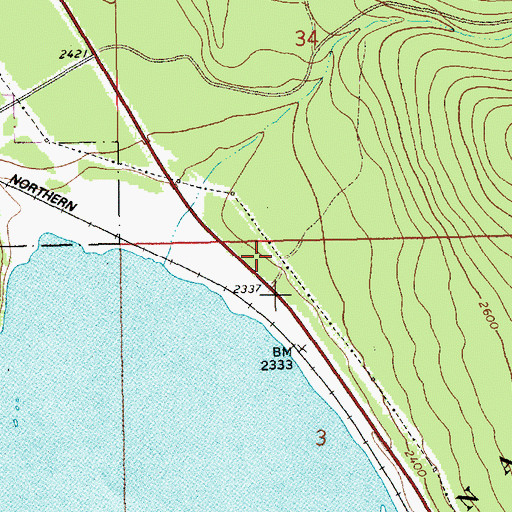 Topographic Map of 25N32W03BAAB01 Well, MT