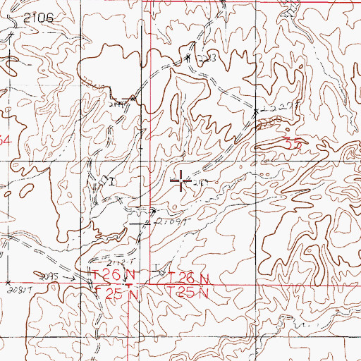 Topographic Map of 26N47E35CBCA01 Well, MT