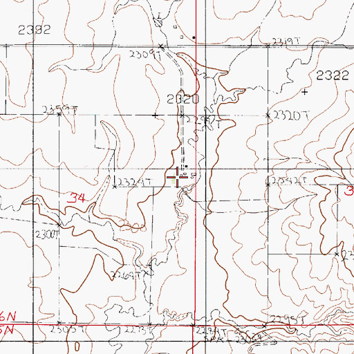 Topographic Map of 26N51E34ADDD01 Well, MT