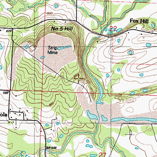 Topographic Map of Number 5 Mine, AR