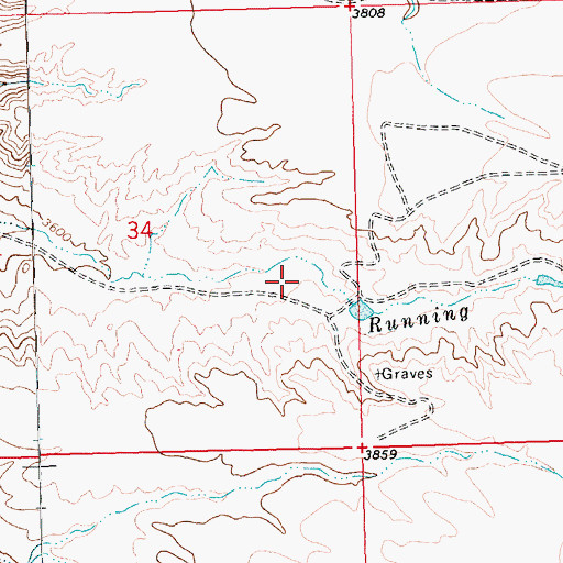 Topographic Map of 26N23E34DABD01 Well, MT