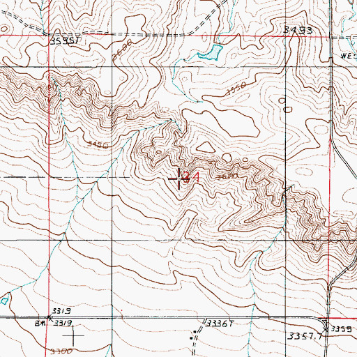 Topographic Map of 25N05E03ABBC01 Well, MT