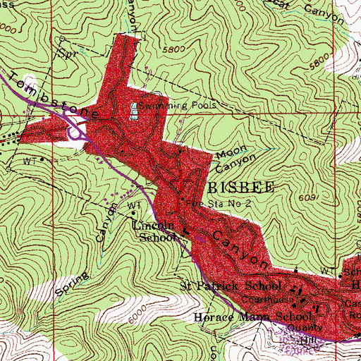 Topographic Map of Moon Canyon, AZ