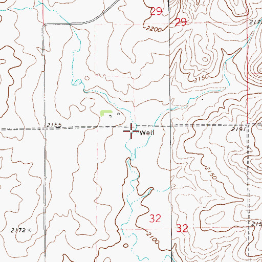 Topographic Map of 26N59E32BAAA01 Well, MT