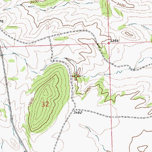 Topographic Map of 26N26E32ADBB01 Spring, MT