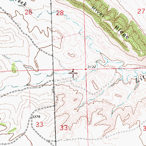 Topographic Map of 26N26E33AAA_01 Well, MT