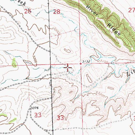 Topographic Map of 26N26E33AAA_02 Well, MT