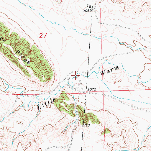 Topographic Map of 26N26E27DDBC01 Well, MT