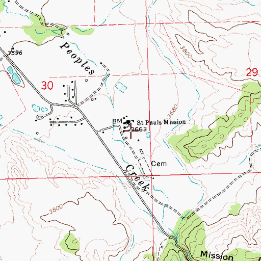 Topographic Map of 26N24E30DDAB01 Well, MT