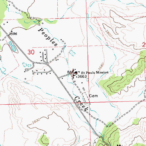 Topographic Map of 26N24E30DADC01 Well, MT
