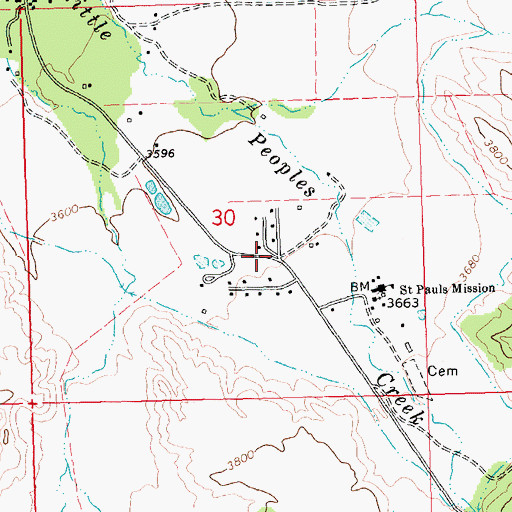 Topographic Map of 26N24E30DBC_01 Well, MT