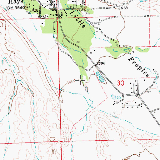Topographic Map of 26N24E30CBAA01 Well, MT