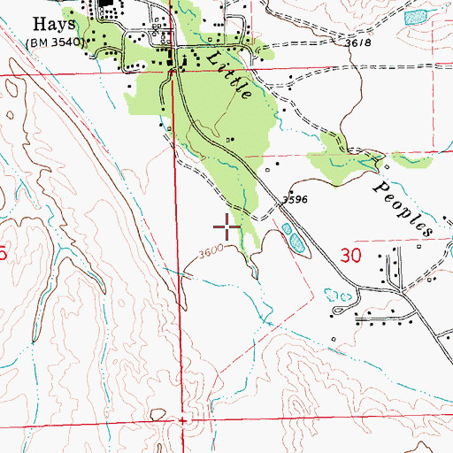 Topographic Map of 26N24E30BCD_01 Well, MT