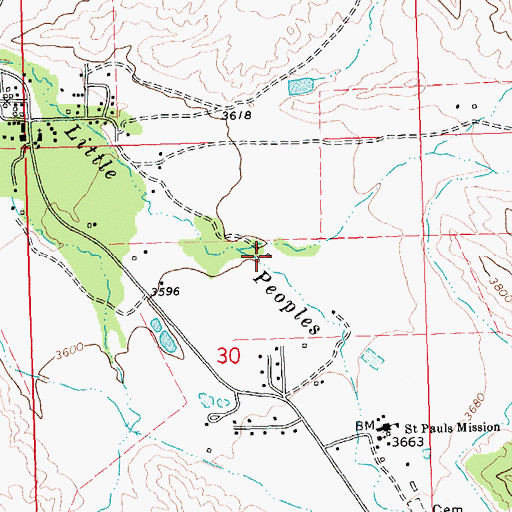 Topographic Map of 26N24E30ACB_01 Well, MT