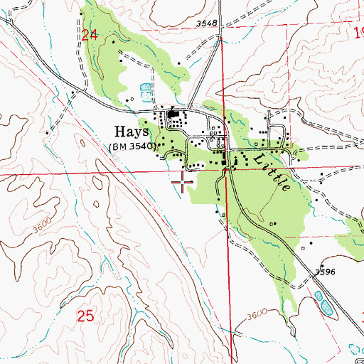 Topographic Map of 26N23E25AAA_02 Well, MT