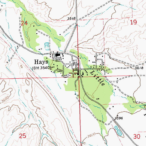 Topographic Map of 26N23E25AADA01 Well, MT