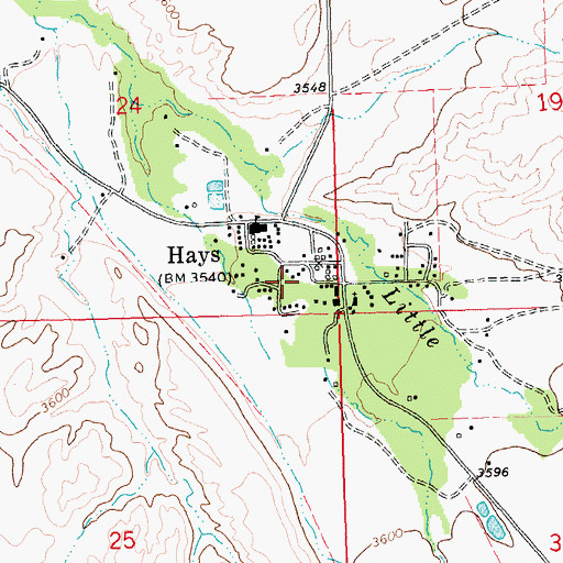 Topographic Map of 26N23E24DDDB02 Well, MT