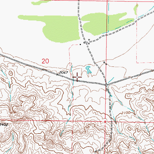 Topographic Map of 26N44E20DA__01 Well, MT