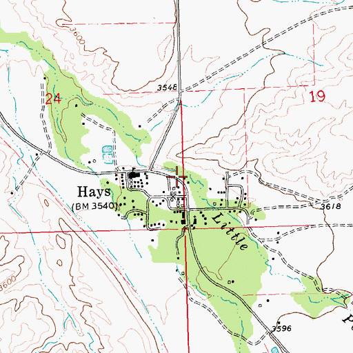 Topographic Map of 26N24E19CCB_02 Well, MT