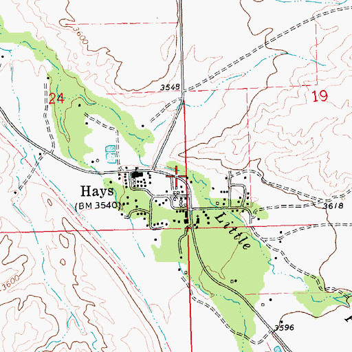 Topographic Map of 26N24E19CCB_03 Well, MT