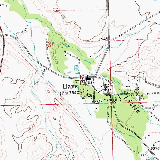 Topographic Map of 26N23E24DDB_01 Well, MT