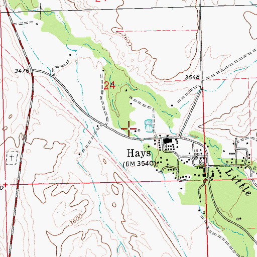 Topographic Map of 26N23E24DBD_02 Well, MT