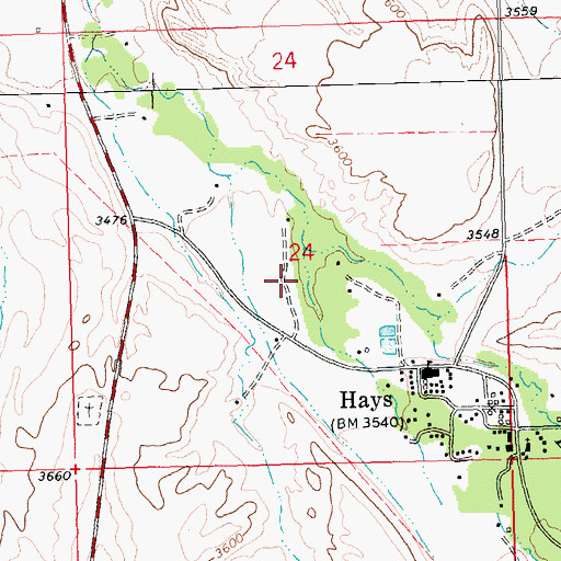 Topographic Map of 26N23E24DBBC01 Well, MT