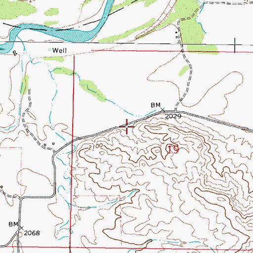 Topographic Map of 26N44E19BD__01 Well, MT